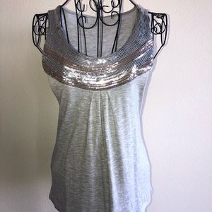 Sleeveless Gray Kische Sequin Top